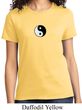 Ladies Yoga Shirt Yin Yang Patch Small Print Tee T-Shirt