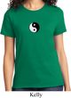 Ladies Yoga Shirt Yin Yang Patch Small Print Tee T-Shirt