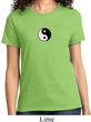 Ladies Yoga Shirt Yin Yang Patch Small Print Tee T-Shirt
