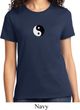 Ladies Yoga Shirt Yin Yang Patch Small Print Tee T-Shirt