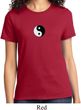 Ladies Yoga Shirt Yin Yang Patch Small Print Tee T-Shirt