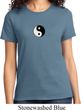 Ladies Yoga Shirt Yin Yang Patch Small Print Tee T-Shirt