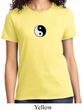 Ladies Yoga Shirt Yin Yang Patch Small Print Tee T-Shirt
