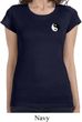 Ladies Yoga Shirt Yin Yang Patch Pocket Print Longer Length Tee