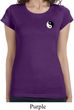 Ladies Yoga Shirt Yin Yang Patch Pocket Print Longer Length Tee