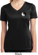 Ladies Shirt Yin Yang Patch Pocket Print Moisture Wicking V-neck Tee