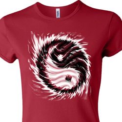 Ladies Yoga Shirt Yin Yang Sun Crewneck Tee T-Shirt