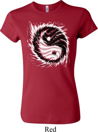 Ladies Yoga Shirt Yin Yang Sun Crewneck Tee T-Shirt