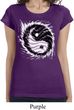 Ladies Yoga Shirt Yin Yang Sun Longer Length Tee T-Shirt