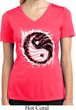 Ladies Yoga Shirt Yin Yang Sun Moisture Wicking V-neck Tee T-Shirt