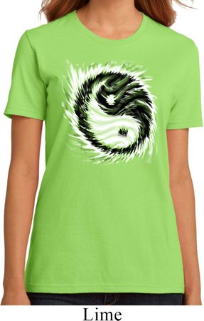 Ladies Yoga Shirt Yin Yang Sun Organic Tee T-Shirt