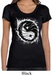 Ladies Yoga Shirt Yin Yang Sun Scoop Neck Tee T-Shirt