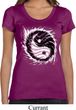 Ladies Yoga Shirt Yin Yang Sun Scoop Neck Tee T-Shirt