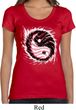 Ladies Yoga Shirt Yin Yang Sun Scoop Neck Tee T-Shirt