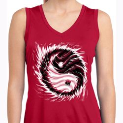Ladies Yoga Shirt Yin Yang Sun Sleeveless Moisture Wicking Tee T-Shirt