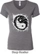 Ladies Yoga Shirt Yin Yang Sun V-neck Tee T-Shirt