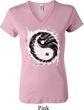 Ladies Yoga Shirt Yin Yang Sun V-neck Tee T-Shirt