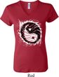 Ladies Yoga Shirt Yin Yang Sun V-neck Tee T-Shirt