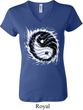 Ladies Yoga Shirt Yin Yang Sun V-neck Tee T-Shirt
