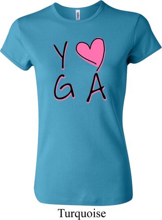 Ladies Yoga Shirt Yoga Love Crewneck Tee T-Shirt