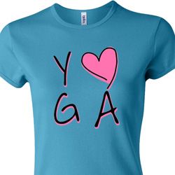 Ladies Yoga Shirt Yoga Love Crewneck Tee T-Shirt Ladies Yoga Shirt Yoga Love Crewneck Tee T-Shirt