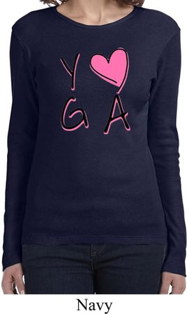 Ladies Yoga Shirt Yoga Love Long Sleeve Tee T-Shirt