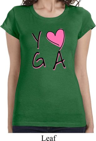 Ladies Yoga Shirt Yoga Love Longer Length Tee T-Shirt