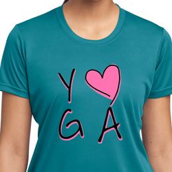 Ladies Yoga Shirt Yoga Love Moisture Wicking Tee T-Shirt Ladies Yoga Shirt Yoga Love Moisture Wicking Tee T-Shirt