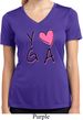 Ladies Yoga Shirt Yoga Love Moisture Wicking V-neck Tee T-Shirt