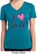 Ladies Yoga Shirt Yoga Love Moisture Wicking V-neck Tee T-Shirt