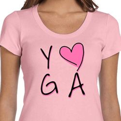 Ladies Yoga Shirt Yoga Love Scoop Neck Tee T-Shirt Ladies Yoga Shirt Yoga Love Scoop Neck Tee T-Shirt