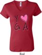 Ladies Yoga Shirt Yoga Love V-neck Tee T-Shirt