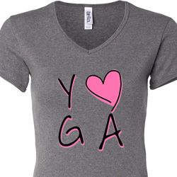 Ladies Yoga Shirt Yoga Love V-neck Tee T-Shirt Ladies Yoga Shirt Yoga Love V-neck Tee T-Shirt
