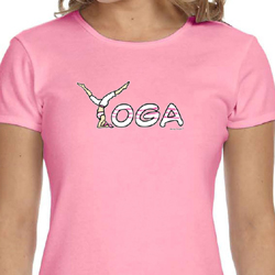 Clearance - Ladies Shirt Yoga Spelling Crewneck Tee T-Shirt