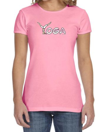 Clearance - Ladies Shirt Yoga Spelling Crewneck Tee T-Shirt