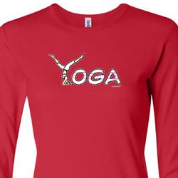 Ladies Yoga Shirt Yoga Spelling Long Sleeve Tee T-Shirt