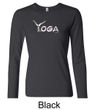 Ladies Yoga Shirt Yoga Spelling Long Sleeve Tee T-Shirt
