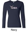 Ladies Yoga Shirt Yoga Spelling Long Sleeve Tee T-Shirt