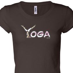 Ladies Yoga Shirt Yoga Spelling Longer Length Tee T-Shirt