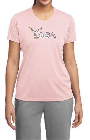 Ladies Yoga Shirt Yoga Spelling Moisture Wicking Tee T-Shirt