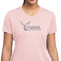 Ladies Yoga Shirt Yoga Spelling Moisture Wicking Tee T-Shirt