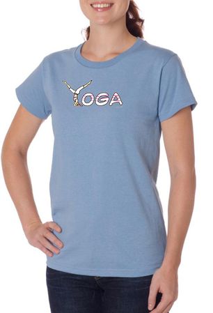 Ladies Yoga Shirt Yoga Spelling Organic Tee T-Shirt