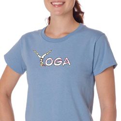 Ladies Yoga Shirt Yoga Spelling Organic Tee T-Shirt