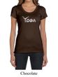 Ladies Yoga Shirt Yoga Spelling Scoop Neck Tee T-Shirt