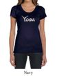 Ladies Yoga Shirt Yoga Spelling Scoop Neck Tee T-Shirt