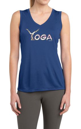 Ladies Yoga Shirt Yoga Spelling Sleeveless Moisture Wicking Tee