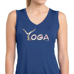 Ladies Yoga Shirt Yoga Spelling Sleeveless Moisture Wicking Tee