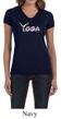 Ladies Yoga Shirt Yoga Spelling V-neck Tee T-Shirt