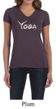 Ladies Yoga Shirt Yoga Spelling V-neck Tee T-Shirt