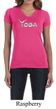 Ladies Yoga Shirt Yoga Spelling V-neck Tee T-Shirt